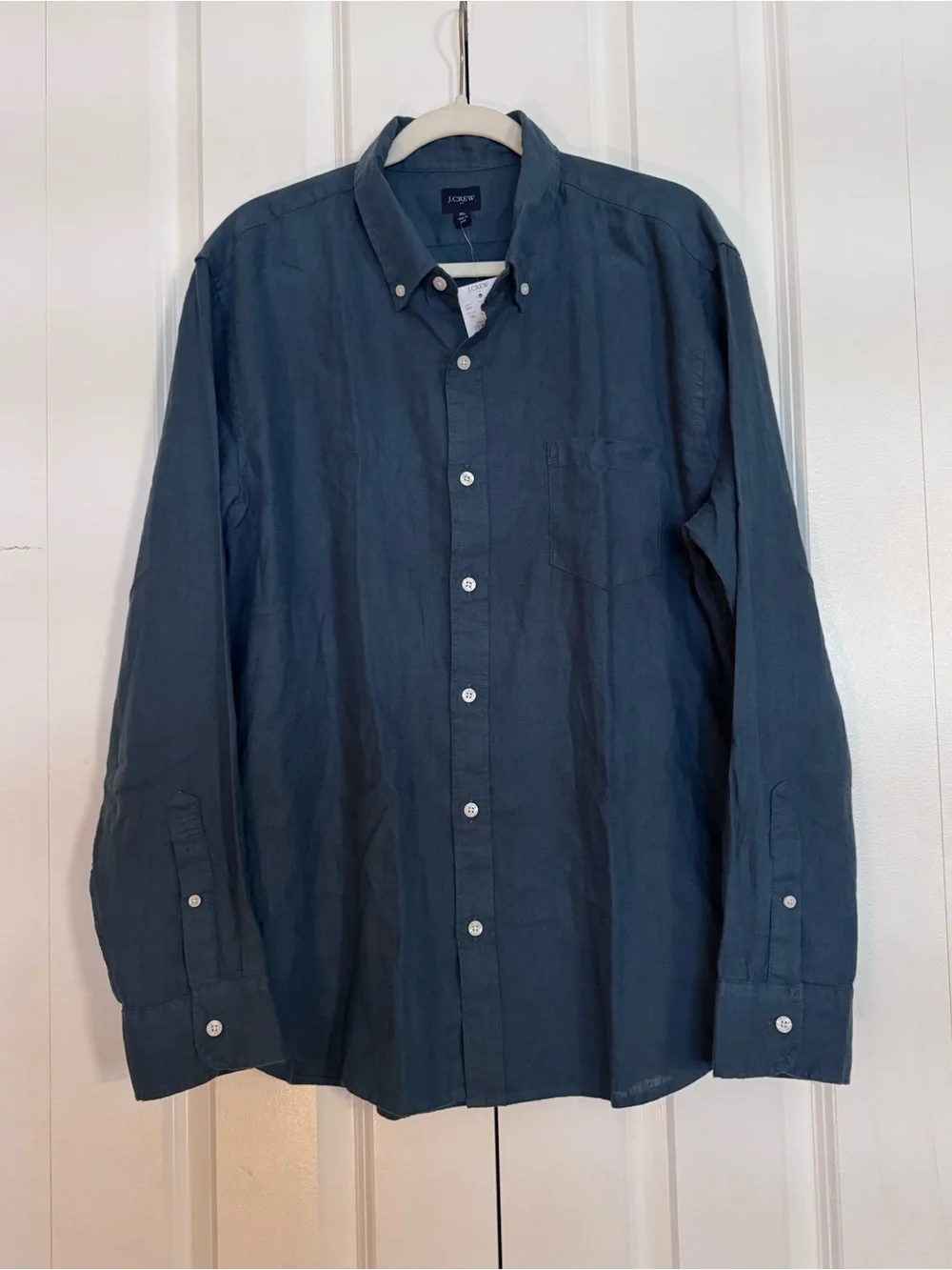 J.Crew Men's 80%Linen/20%Cotton Long Sleeve Shirt